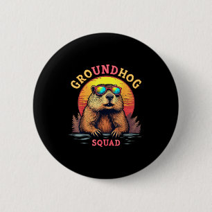 Badge Rond 5 Cm Équipe vintage Groundhog Day Tendance Punxsutawney