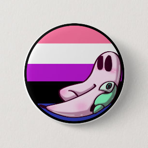 Badge Rond 5 Cm Équipement Genderfluide Fresh Night Crawler Pride 