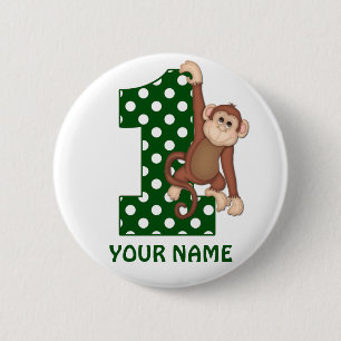 Badge Rond 5 Cm ęr Bouton personnalisé par vert de singe