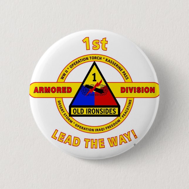 Badge Rond 5 Cm ęr DIVISION BLINDÉE "VIEUX IRONSIDES " (Devant)