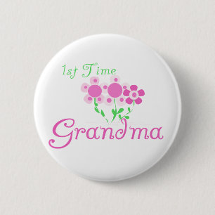 Badge Rond 5 Cm ęr Fleurs Grand-maman-Roses de temps
