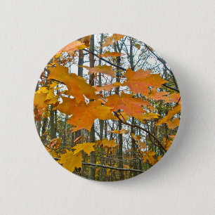 Badge Rond 5 Cm Érable d'automne