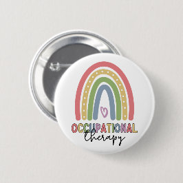 Badge Rond 5 Cm ergothérapie OT Thérapiste Arc-en-ciel