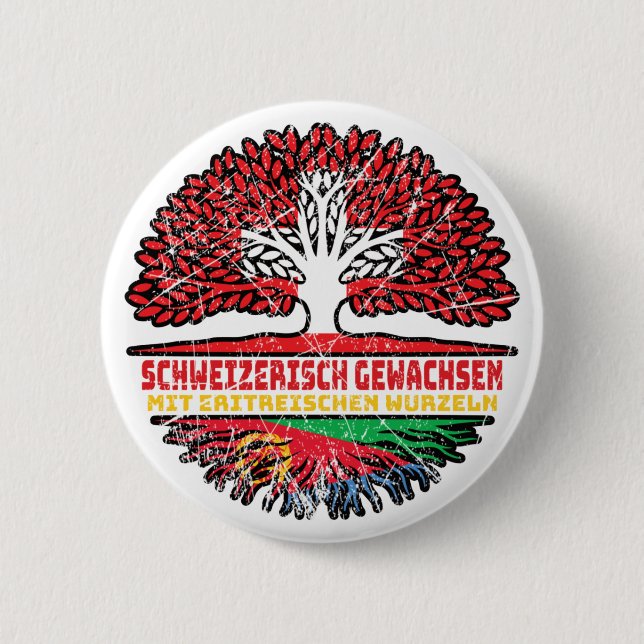 Badge Rond 5 Cm Erythrée Schweizer Schweiz Baum Wurzel (Devant)