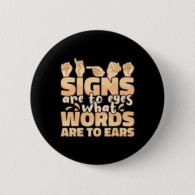 Badge Rond 5 Cm Es To Eyes Quels Mots Sont Les Oreilles Signaler L (Devant)