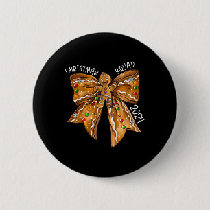 Badge Rond 5 Cm Escadron de Noël 2024 Bow Coquette Noen