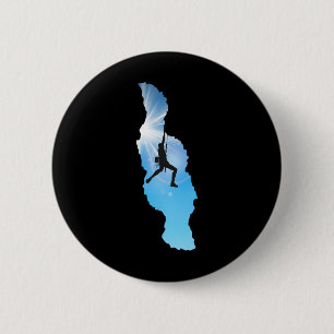 Badge Rond 5 Cm Escalade carmin pour alpinistes et grimpeurs, Ro