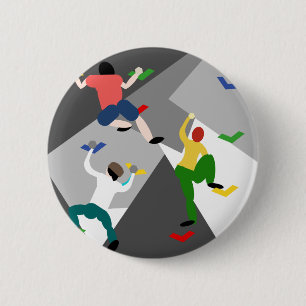 Badge Rond 5 Cm Escalade de Rock intérieur