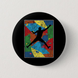 Badge Rond 5 Cm Escalade rétro en bloc alpinisme
