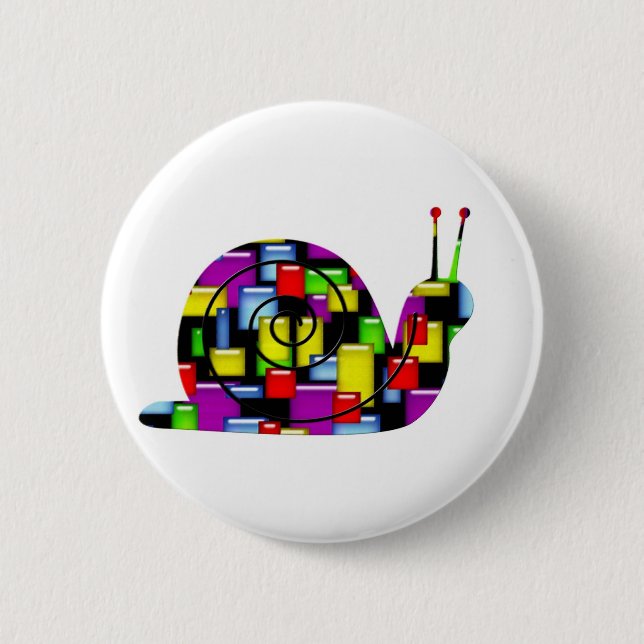 Badge Rond 5 Cm escargot de mosaïque (Devant)
