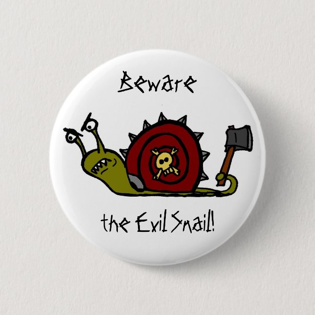 Badge Rond 5 Cm Escargot mauvais (Devant)