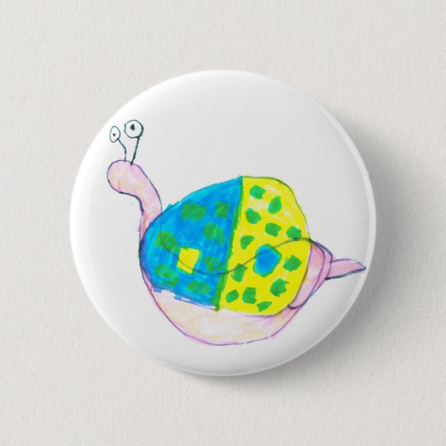 Badge Rond 5 Cm escargot repéré de coquille (Devant)