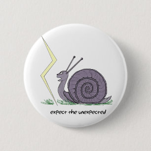 Badge Rond 5 Cm Escargot surpris