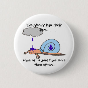 Badge Rond 5 Cm Escargot triste