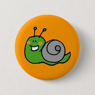 Badge Rond 5 Cm Escargot vert