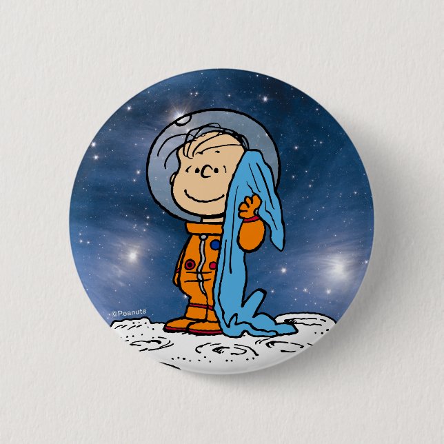 Badge Rond 5 Cm ESPACE | Linus Astronaut (Devant)