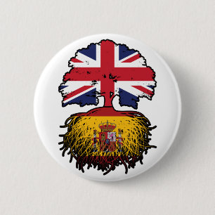 Badge Rond 5 Cm Espagne Espagne Royaume-Uni Royaume-Uni Royaume-Un