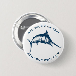 Badge Rond 5 Cm Espèce bleue Texte personnalisé