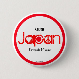 Badge Rond 5 Cm Espoir de paix d'amour de bouton du tremblement de