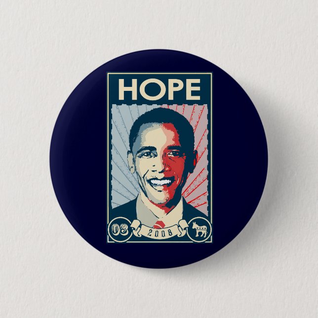 BADGE ROND 5 CM ESPOIR D'OBAMA (Devant)