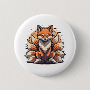 Badge Rond 5 Cm Esprit de renard à 9 queues