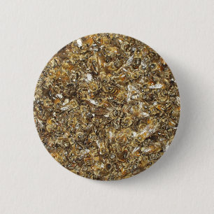 Badge Rond 5 Cm Essaim d'abeille