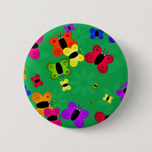 Badge Rond 5 Cm Essaim de papillon