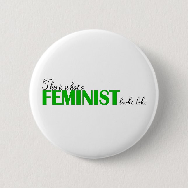 Badge Rond 5 Cm Est c'à ce qu'un féministe ressemble (Devant)