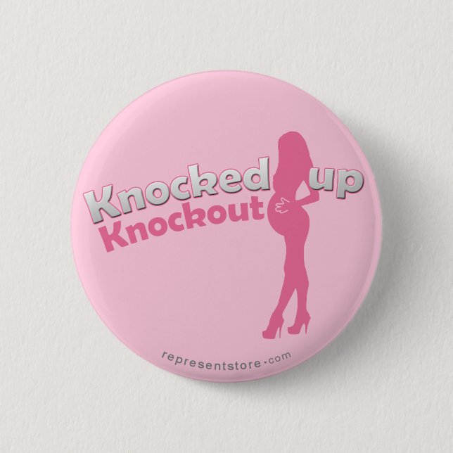 Badge Rond 5 Cm Est frappé vers le haut du baby shower Knockout (Devant)