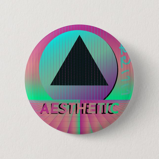 Badge Rond 5 Cm esthétique des ondes de vapeur (Devant)
