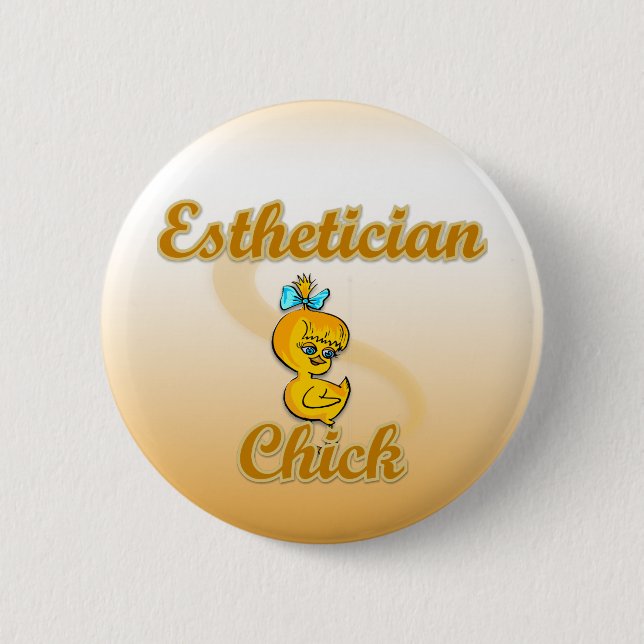 Badge Rond 5 Cm Esthiticien Chick (Devant)
