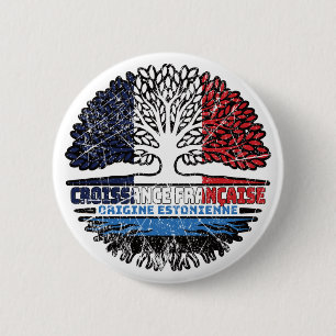 Badge Rond 5 Cm Estonia Estonian French France