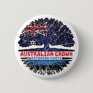 Badge Rond 5 Cm Estonie Australie Estonienne Australie Racines d'a