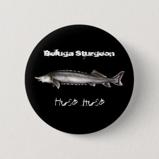 Badge Rond 5 Cm Esturgeon de beluga