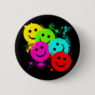 BADGE ROND 5 CM ET ÉCLABOUSSURE DE PEINTURE