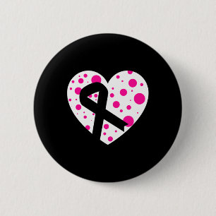 Badge Rond 5 Cm Étaler L'Amour Avec Le Coeur Graphique Pink Ribbon