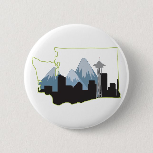 Badge Rond 5 Cm État de Washington (Devant)