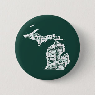 Badge Rond 5 Cm État vert des villes du Michigan