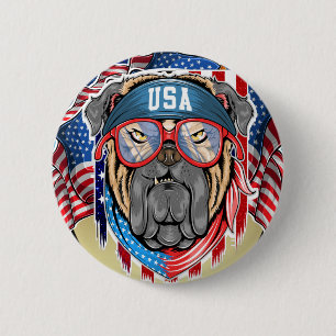 Badge Rond 5 Cm États-Unis