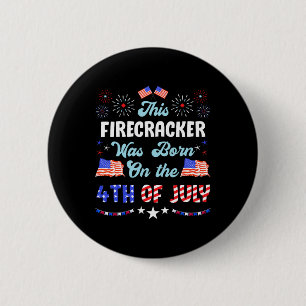 Badge Rond 5 Cm Etats-Unis Ce Pirate A Été Né 4 juillet Indépendan