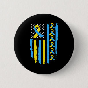 Badge Rond 5 Cm Etats-Unis Drapeau du syndrome Sensibilisation des