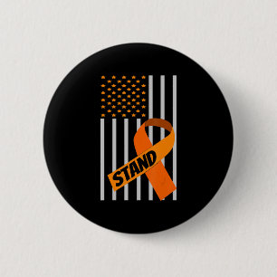 Badge Rond 5 Cm États-Unis Drapeau Rubon Leucémie Sensibilisation