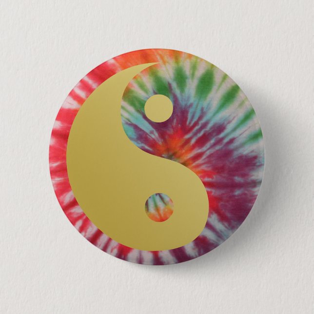 Badge Rond 5 Cm Été d'amour Yin et Yang (Devant)