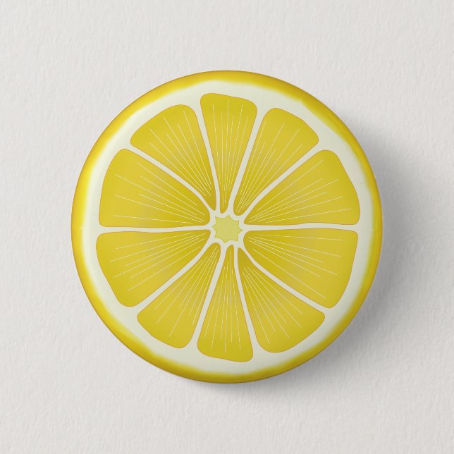 Badge Rond 5 Cm Été soleil Citron jaune Citrus Charme (Devant)