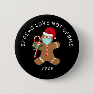 Badge Rond 5 Cm Étendre L'Amour Pas Les Germes Drôle Noël Gingerpa