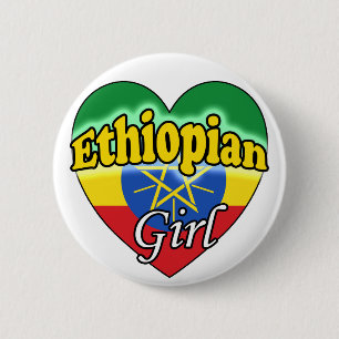 Badge Rond 5 Cm Ethiopian Girl