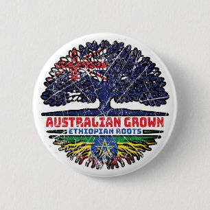 Badge Rond 5 Cm Ethiopie Australie Australie racine d'arbre