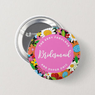 Badge Rond 5 Cm Étiquette de nom de demoiselle d'honneur de
