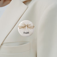 Étiquette nominative beige crème à ruban