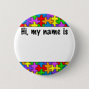 Badge Rond 5 Cm Étiquette nommée d'autisme